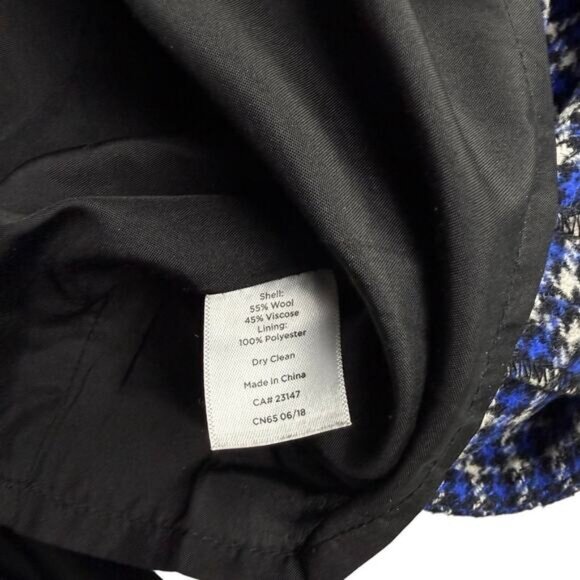 TALBOTS Wool Blend Plaid Blue Pencil Skirt Women's Size 16P - Picture 5 of 6